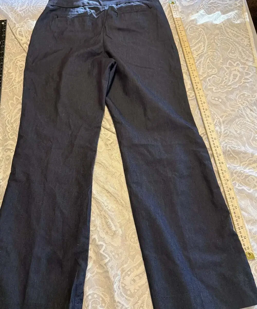 Isaac Mizrahi  Pants Womens Blue Denim Wide Leg Tall 34W/29L Office-Going Out